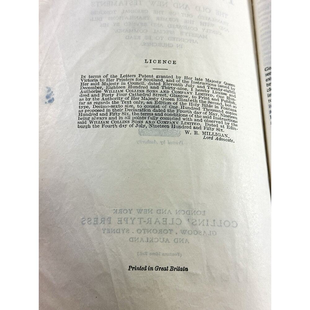 Vintage 1956 Collins Clear-Type KJV Holy Bible Black Leatherette Pocket Bible - Picture 7 of 8